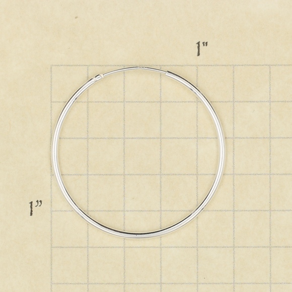 925 Sterling Silver Endless Hoop Earrings - Picture 6 of 7